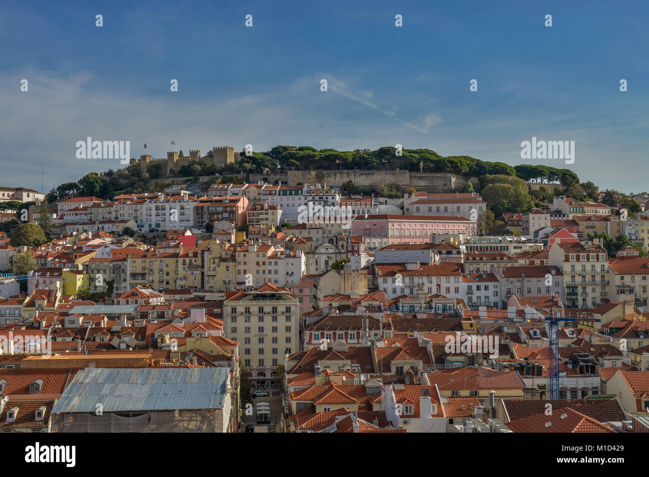 Castle Hill, 'Castelo Sao Jorge, Lissabon, Portugal, Burgberg, 'Castelo Sao Jorge, Lissabon Stockfoto