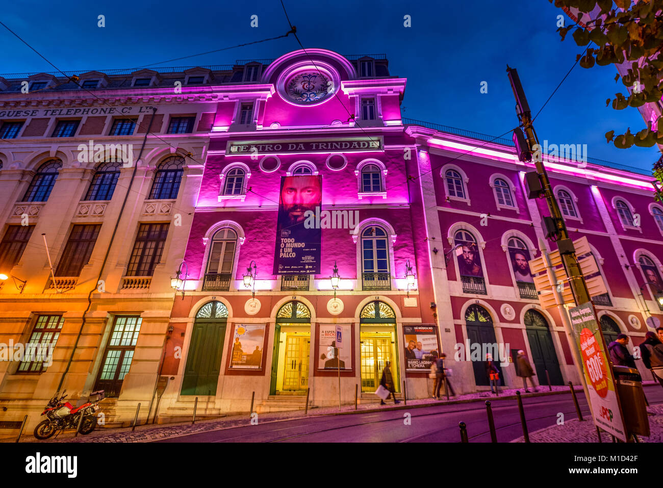 Teatro da Trindade, Rua Nova Da Trindade, Lissabon, Portugal, Rua Nova da Trindade, Lissabon Stockfoto