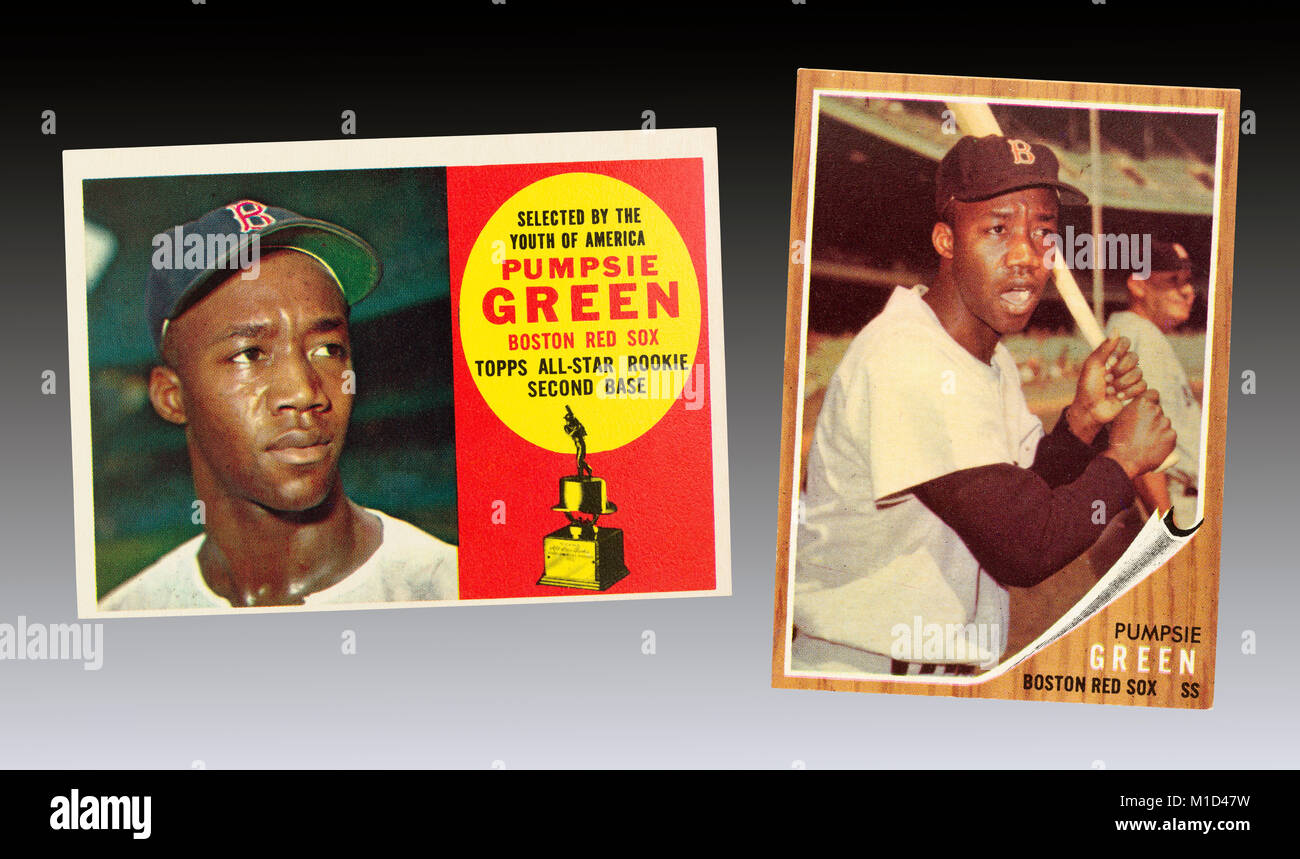 1959 Pumpsie Grün war der erste African American baseball players für den Boston Red Sox, der letzte vor - Erweiterung der Major League Club zu integ zu spielen Stockfoto