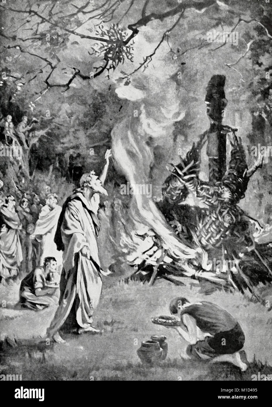 Menschliche Opfer von Druiden Stockfoto