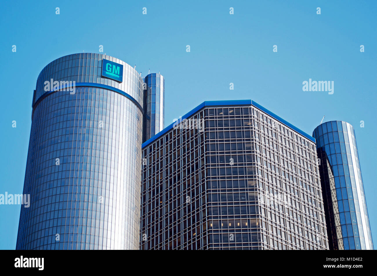 GM-Hauptquartier im Renaissance Center in Downtown Detroit Stockfoto