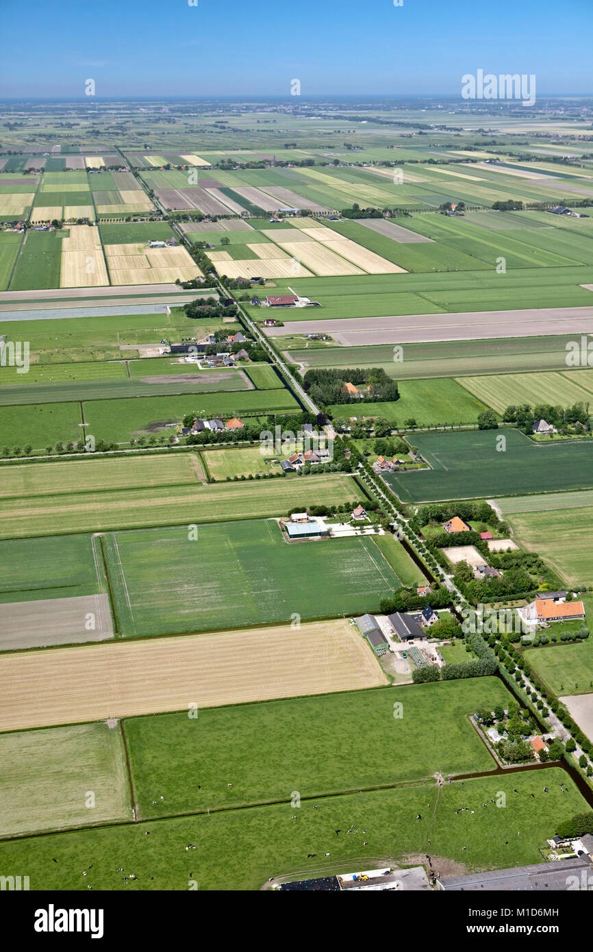 Die Niederlande, Midden Beemster, Antenne. Beemster Polder. UNESCO-Weltkulturerbe. Stockfoto