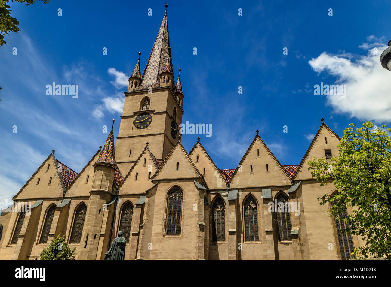 Sibiu - hermannstadt Sehenswürdigkeit lutherischen Kathedrale von St Mary, Sibiu, Siebenbürgen, Rumänien. Juni 2017. Stockfoto