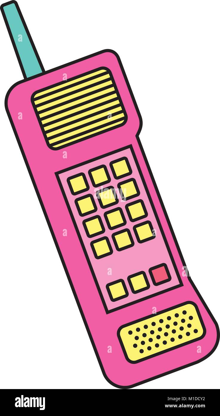 Altes Mobiltelefon vintage Kommunikation Symbol Stock Vektor