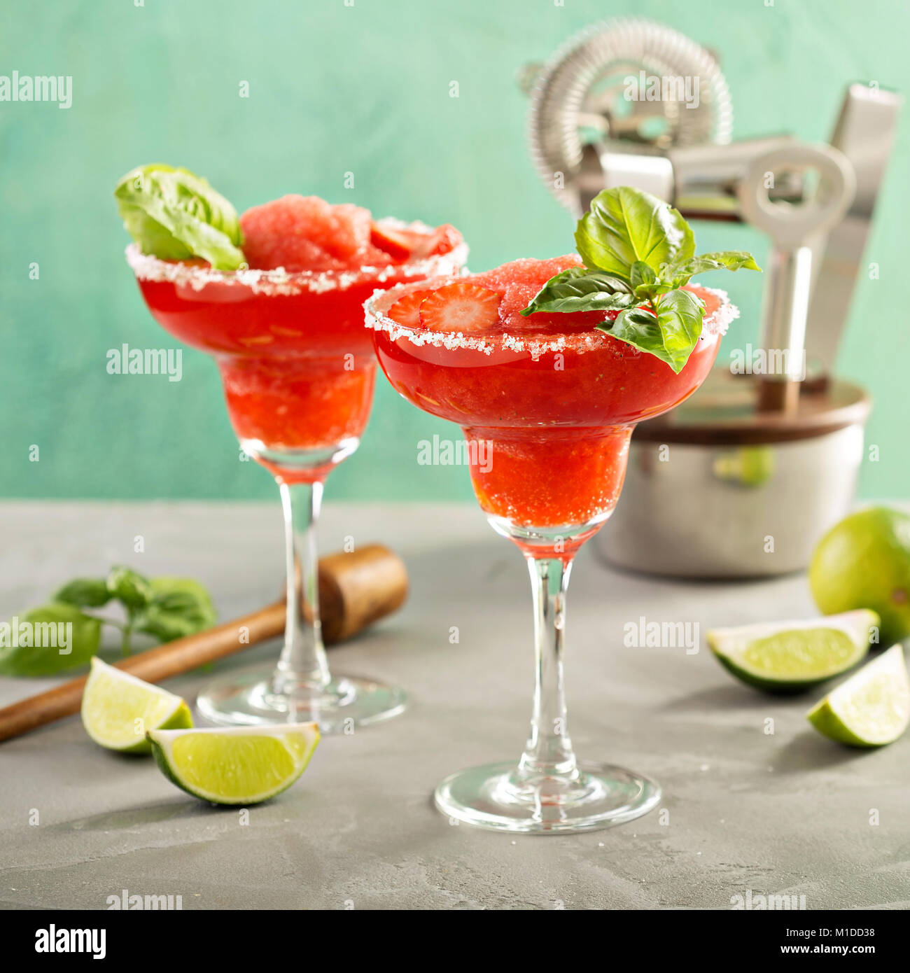 Frozen strawberry margarita Kalk Stockfoto