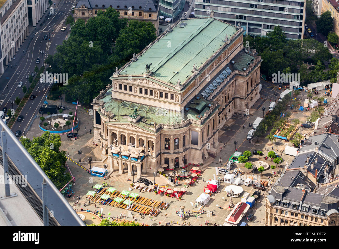 Alte Oper in Frankfurt Deutschland von oben Stockfoto