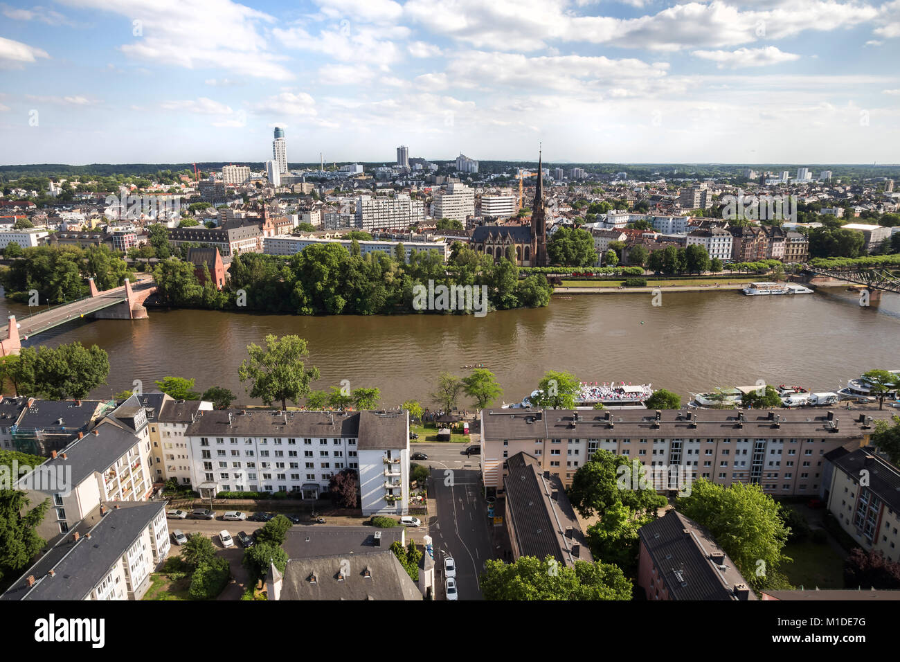 Frankfurt Deutschland und des Mains von oben Stockfoto