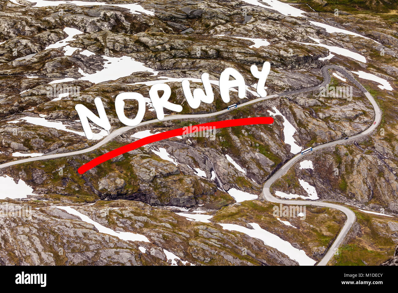 Die Nibbevegen Straße bis zum Dalsnibba Berg, Norwegen Stockfoto