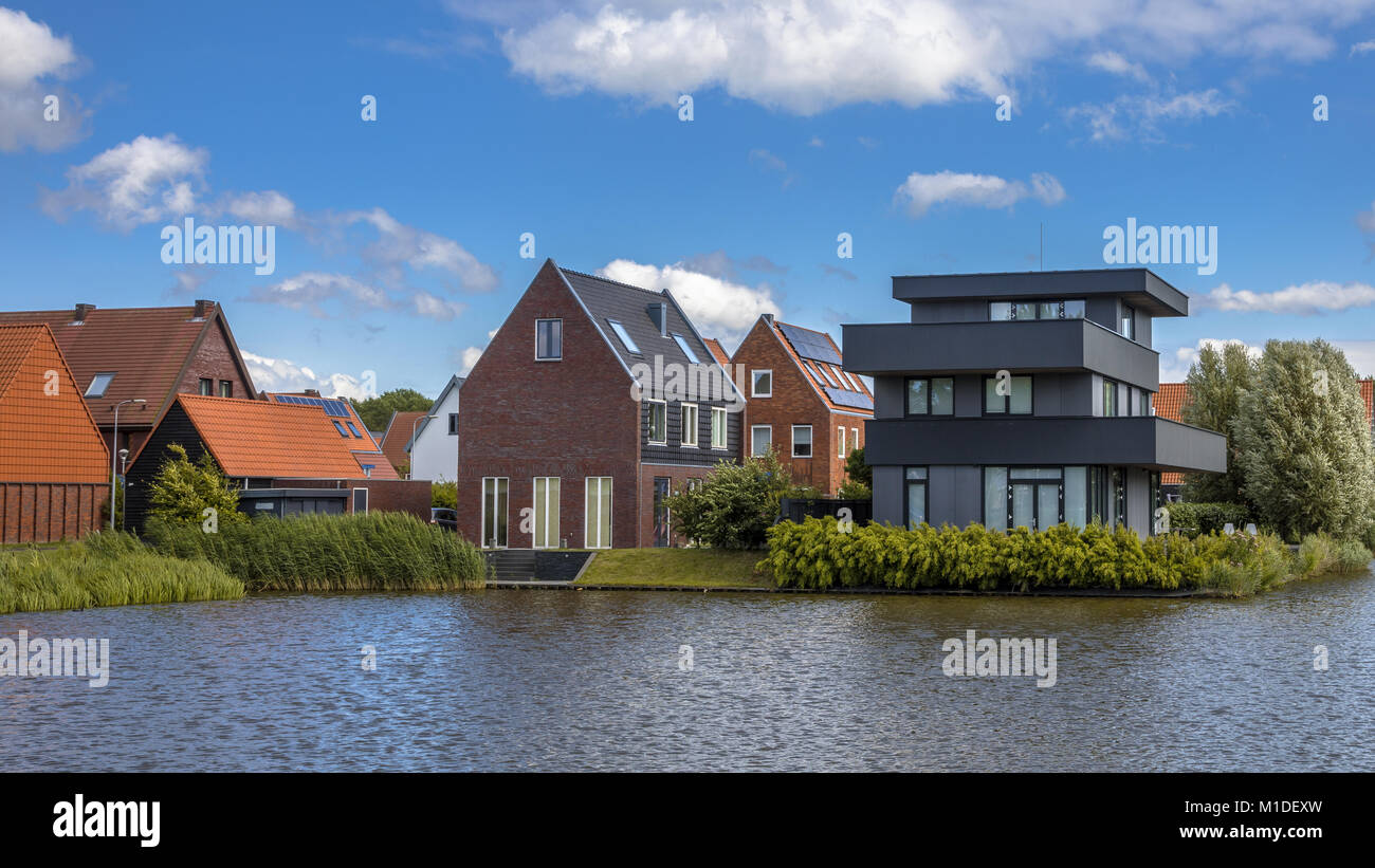 Modernes wohn Design Häuser am Wasser in einem Vorort von ypenburg Den Haag Niederlande Stockfoto