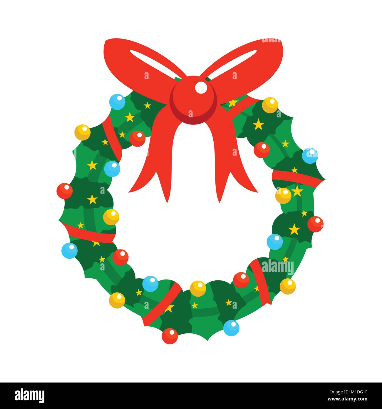 Cartoon Weihnachten voll eingerichtete Girlande Vector Graphic Illustration Symbol Design Stock Vektor