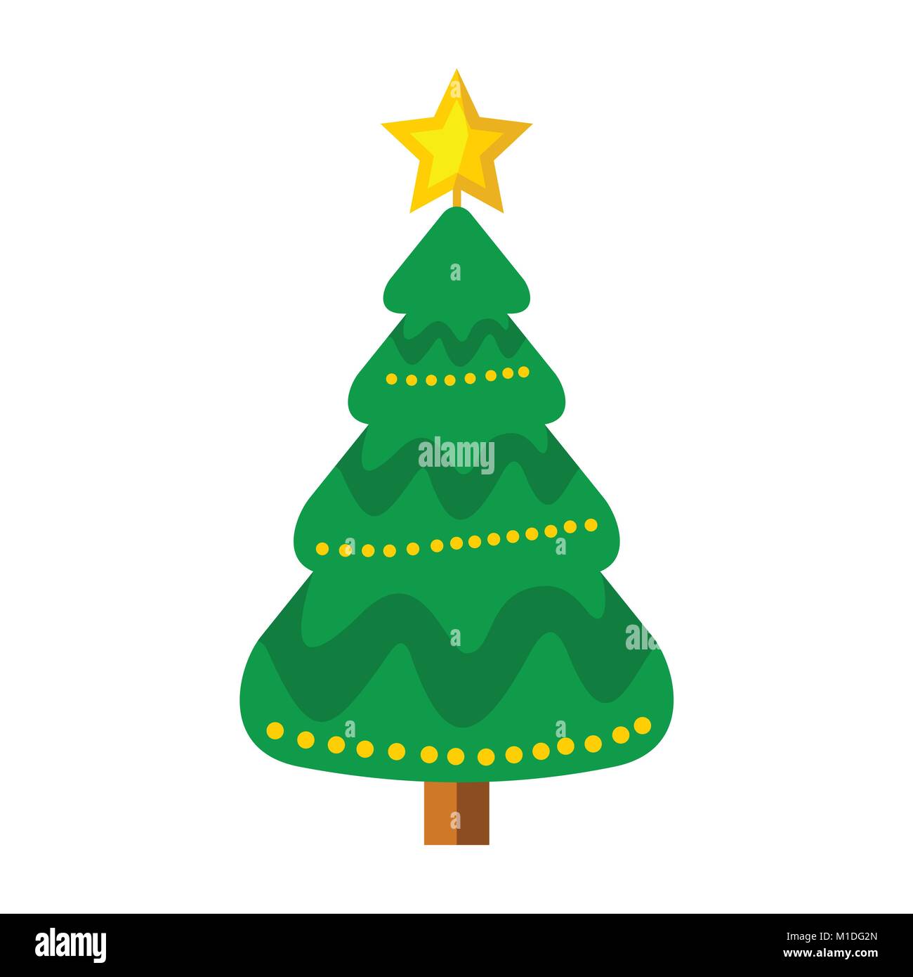 Cartoon Weihnachten Baum Vektor Grafik Illustration Symbol Design Stock Vektor