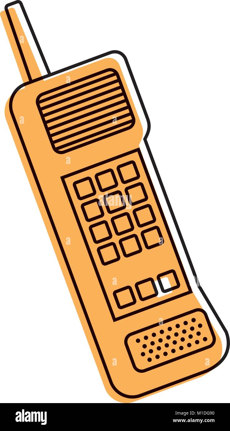 Altes Mobiltelefon vintage Kommunikation Symbol Vektor illustration Stock Vektor