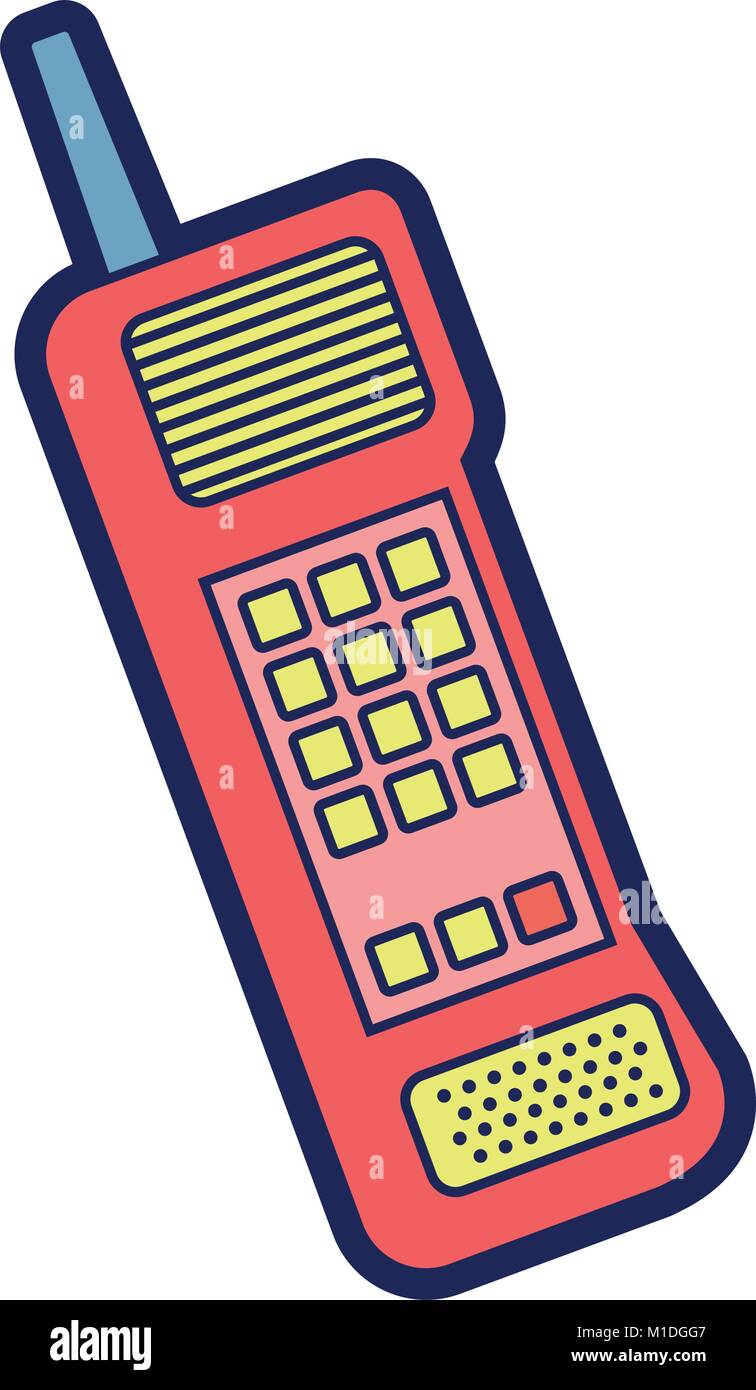 Altes Mobiltelefon vintage Kommunikation Symbol Vektor illustration Stock Vektor