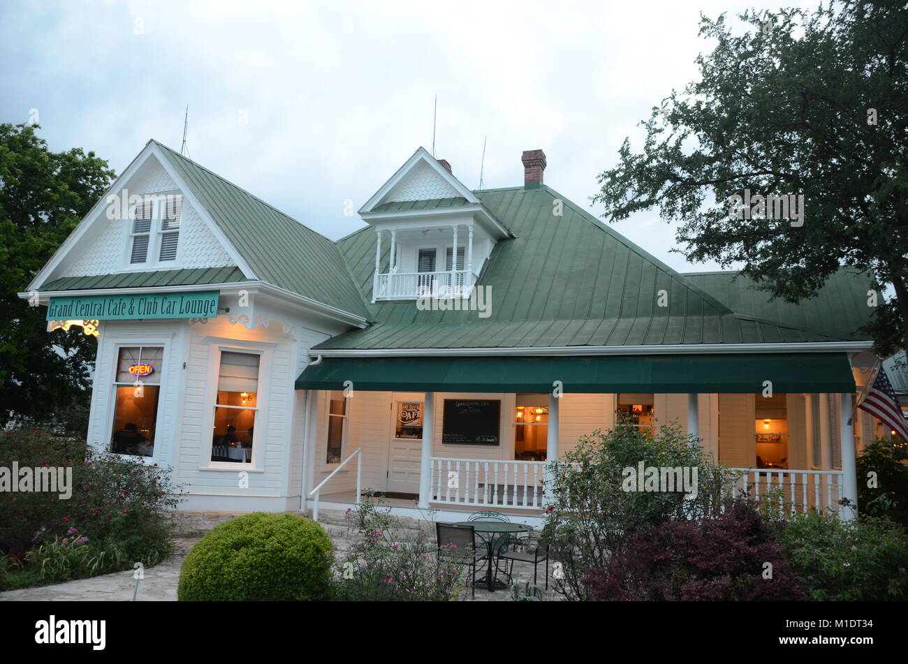 "Die Kettensäge Haus" der viktorianischen Haus am Geweih Hotel Kingsland Texas USA Stockfoto