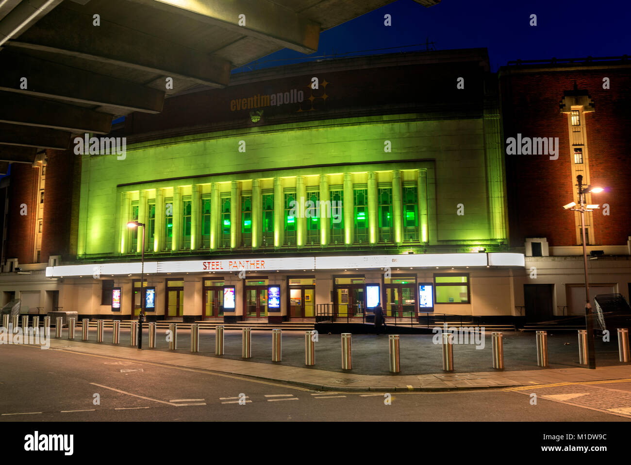 Eventim Apollo Theatre Hammersmith in der Nacht Stockfoto