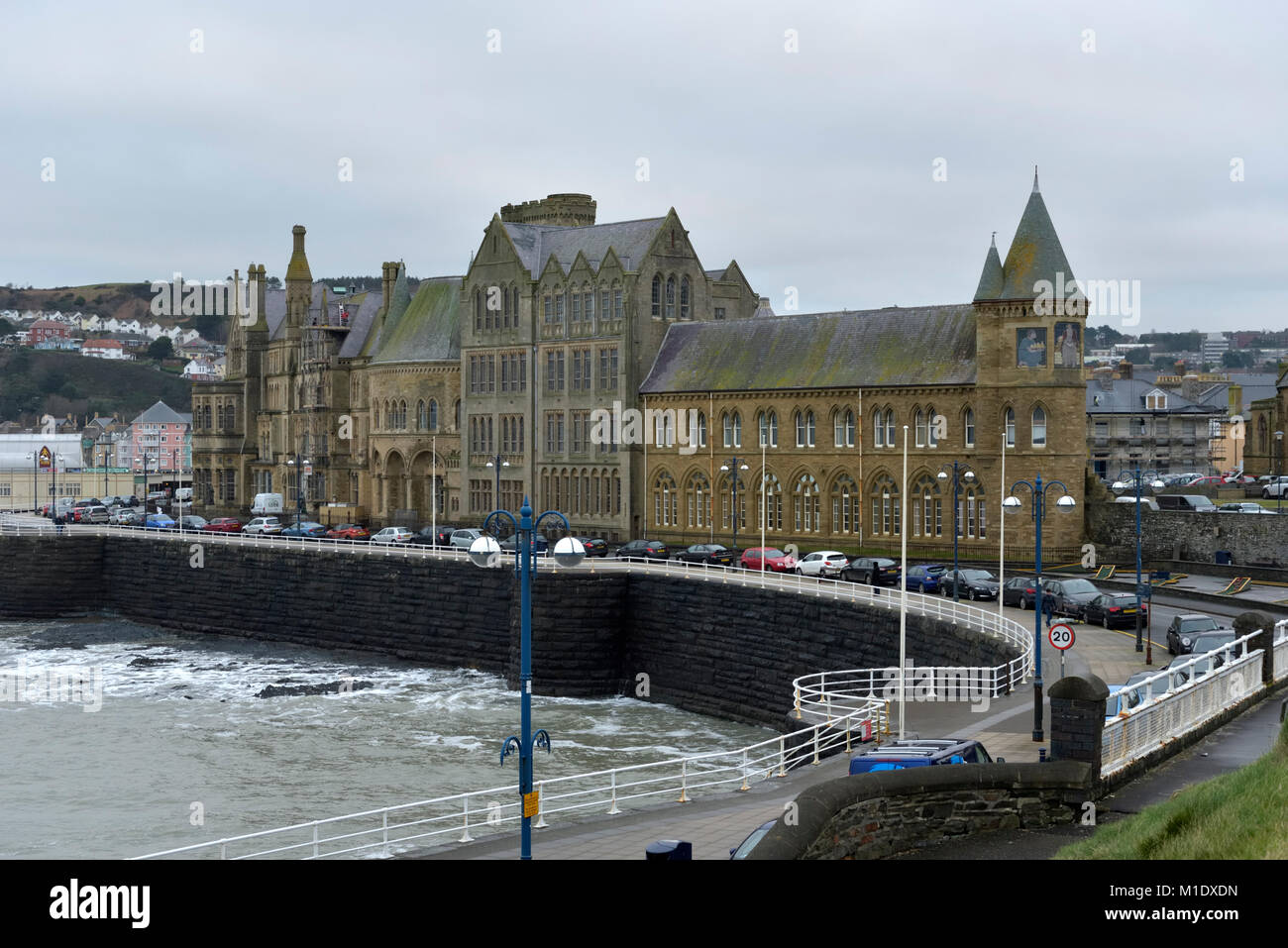 Aberystwyth University Old College Gebäude Stockfoto