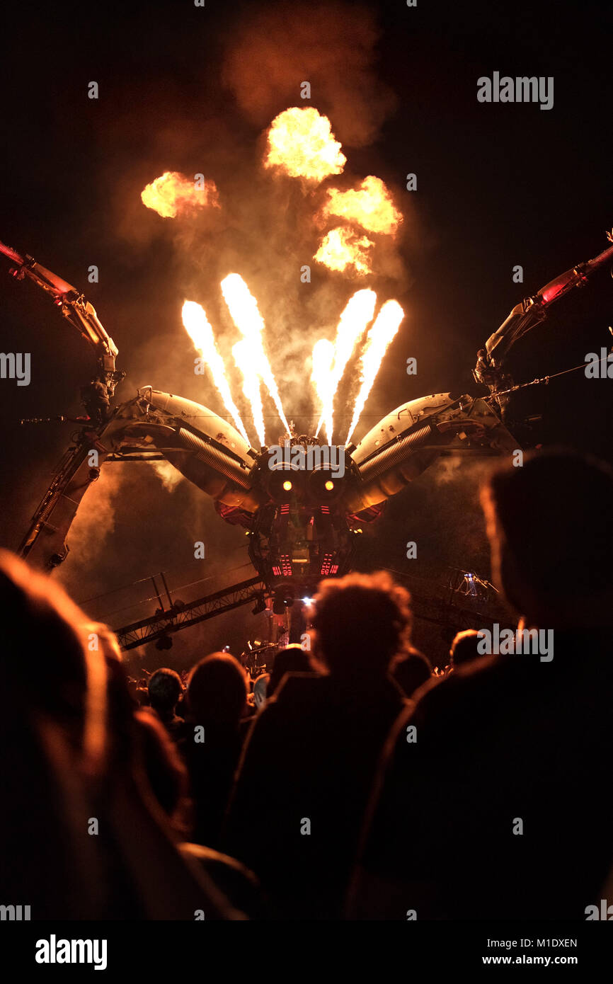 Blick in die Augen des Tieres, Arcadia's Metamorphosen spider Show in brisol Stockfoto