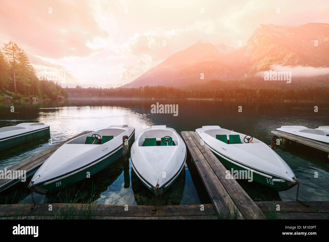 Super sonnigen Sommertag auf dem Hintersee Stockfoto