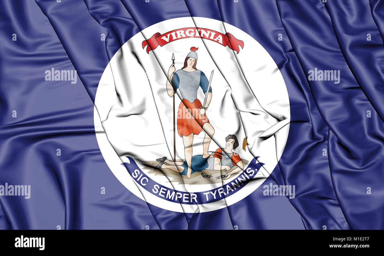 3D Flagge von Virginia (1861), USA. 3D Illustration. Stockfoto 3D Flagge von Virginia (1861), USA. 3D Illustration. Stockfoto