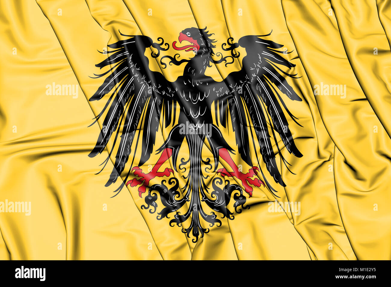 3D-Imperial Banner der Kaiser des Heiligen Römischen Reiches (vor 1433). 3D-Darstellung. Stockfoto