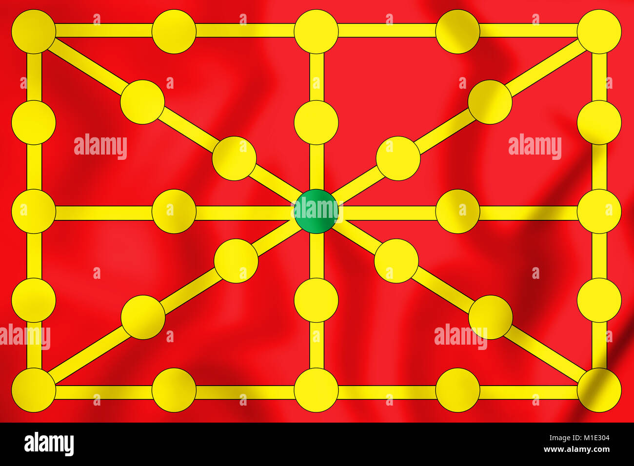 3D-Königreich Navarra Flagge. 3D-Darstellung. Stockfoto