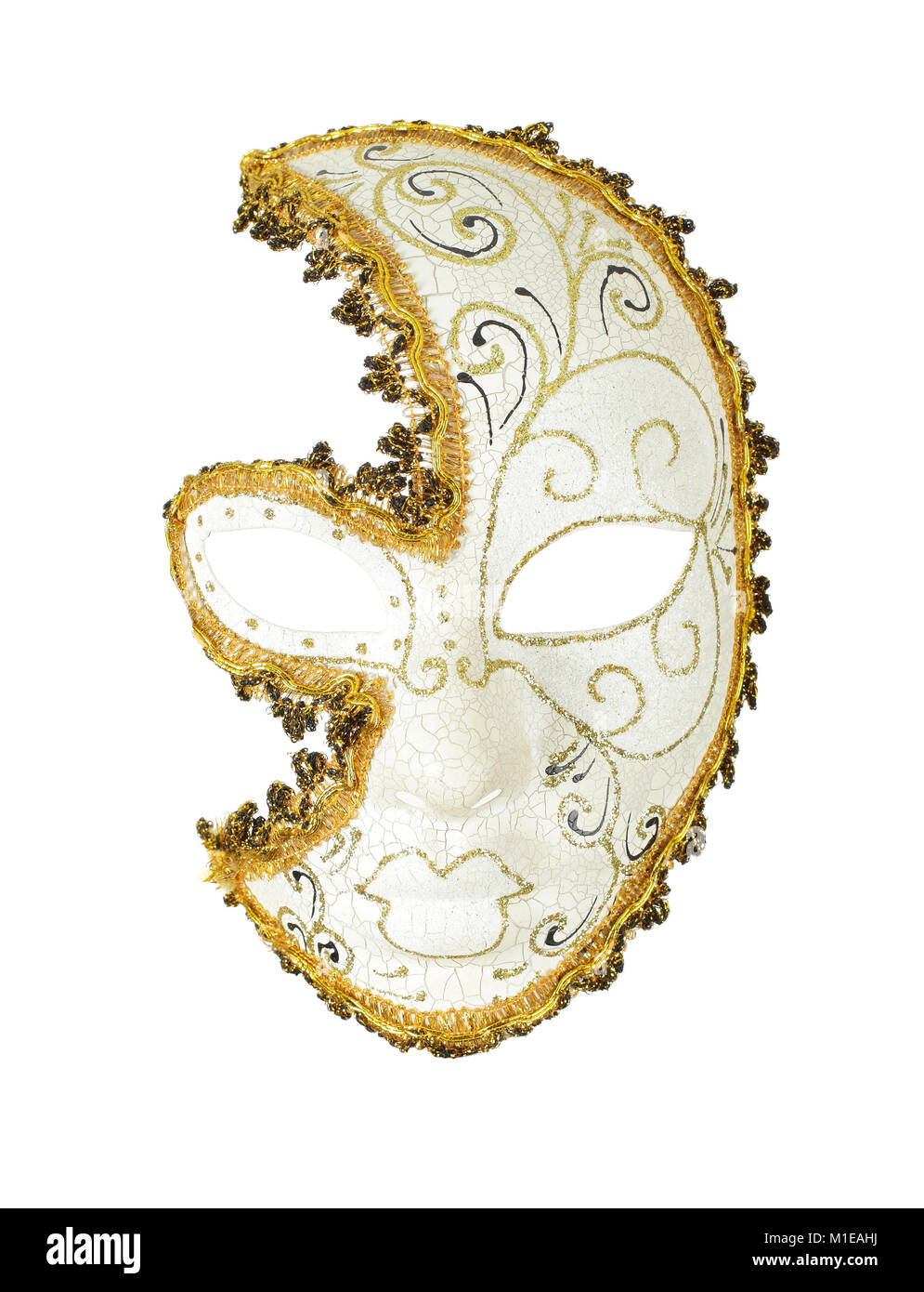 Venezianische Masken - Karneval kunst Objekt isoliert auf weißem Stockfoto