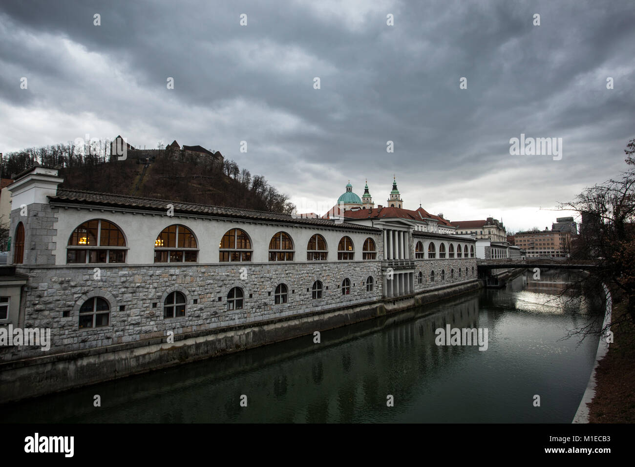Eine Ansicht von Ljubljana, der Hauptstadt Sloweniens. Stockfoto