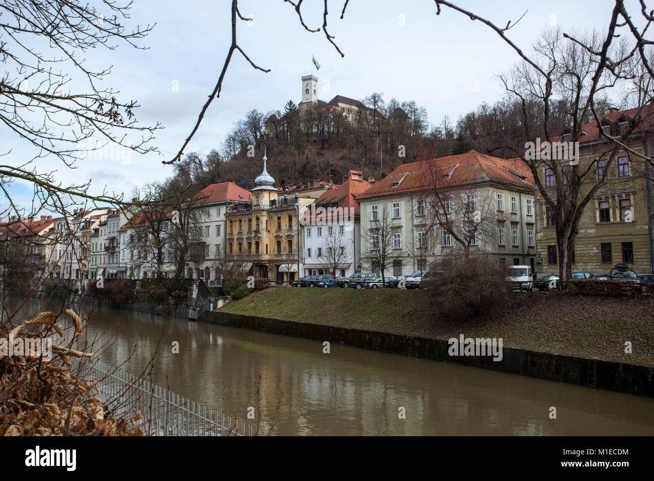 Eine Ansicht von Ljubljana, der Hauptstadt Sloweniens. Stockfoto