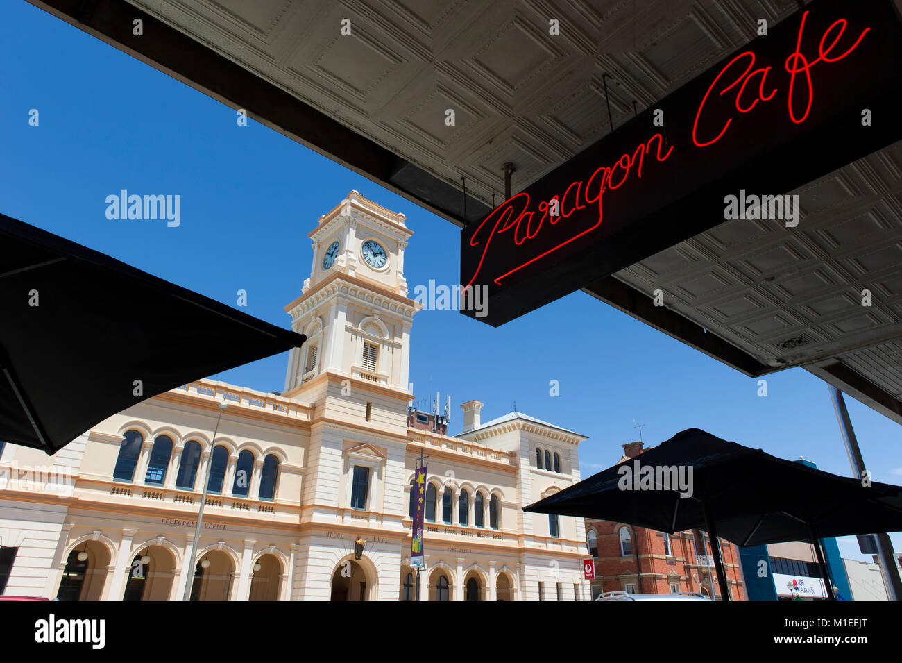 Goulburn Post, Auburn Street, ist ein Wahrzeichen der Stadt. Errichtet 1880-81 ist ein Beispiel der viktorianischen italienisch anmutenden Architektur. Stockfoto