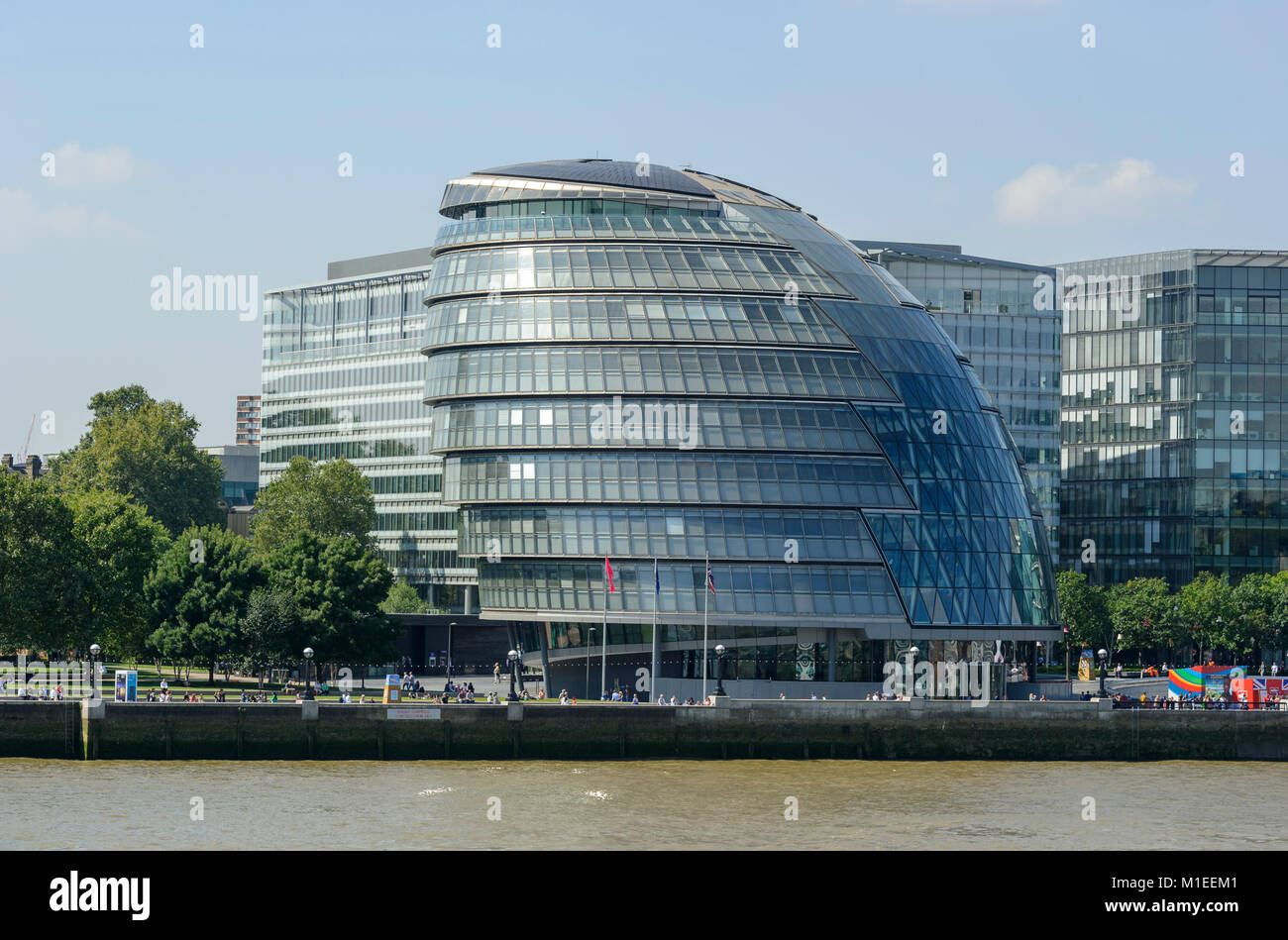 City Hall, London ist der Sitz der Greater London Authority, die Häuser der Bürgermeister von London und der London Assembly. Stockfoto