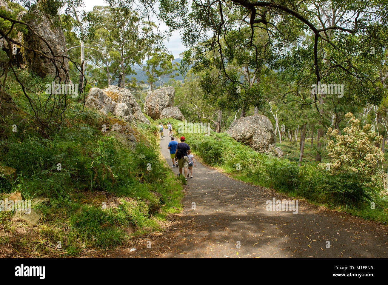Hanging Rock, National Park in der Nähe von Melbourne, Victoria, Australien Stockfoto
