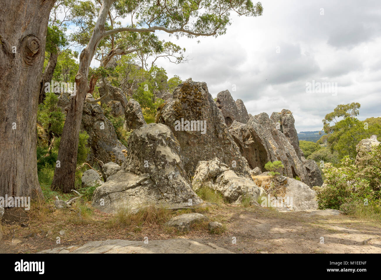 Hanging Rock, National Park in der Nähe von Melbourne, Victoria, Australien Stockfoto