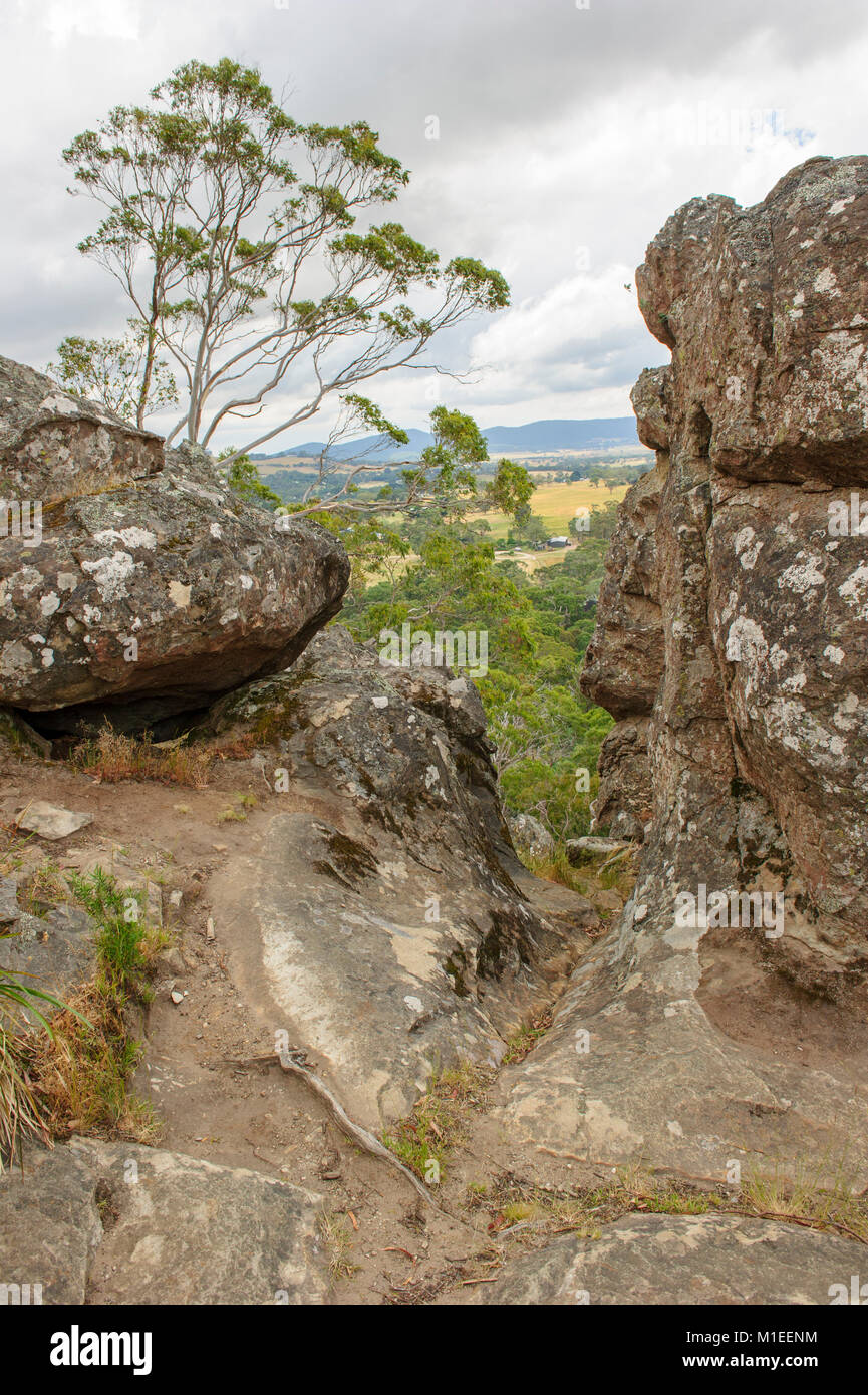 Hanging Rock, National Park in der Nähe von Melbourne, Victoria, Australien Stockfoto