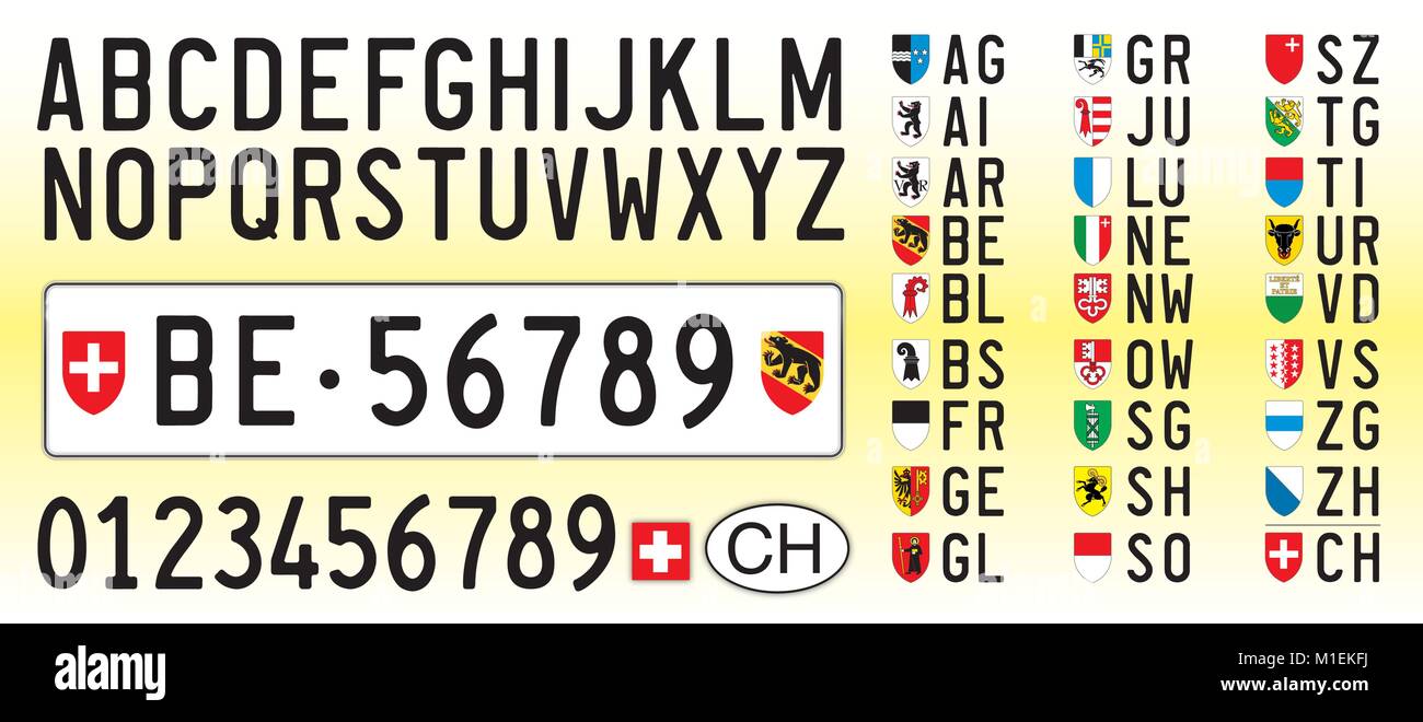 Plate Numbers Switzerland Stockfotos und -bilder Kaufen - Alamy