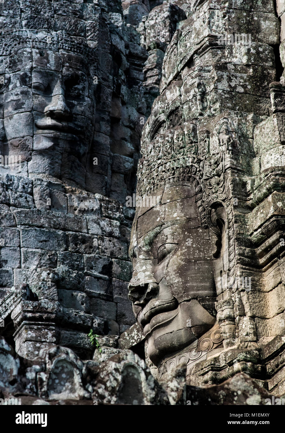 Details der Dekoration in den alten Tempel von Angkor Wat in Kambodscha Stockfoto