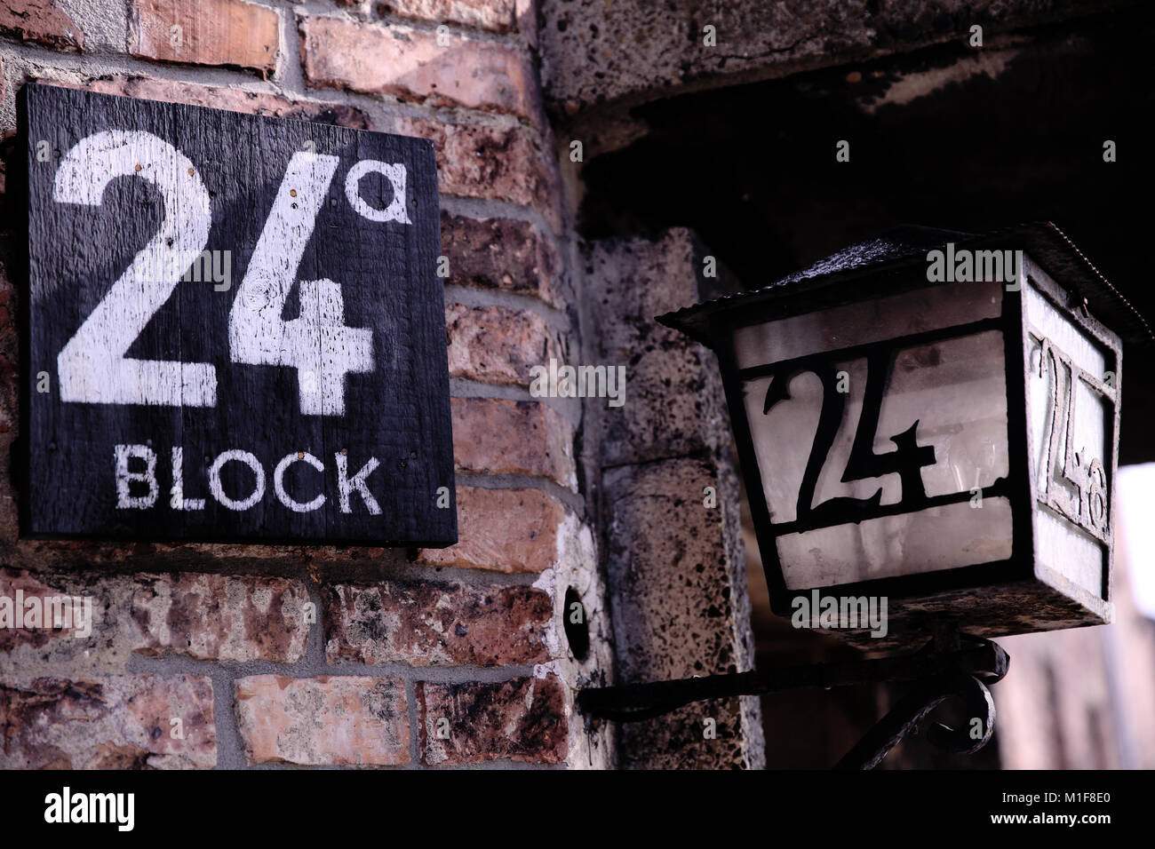 Unterkunft Block 24a in Auschwitz I - Oswiecim - Polen Stockfoto
