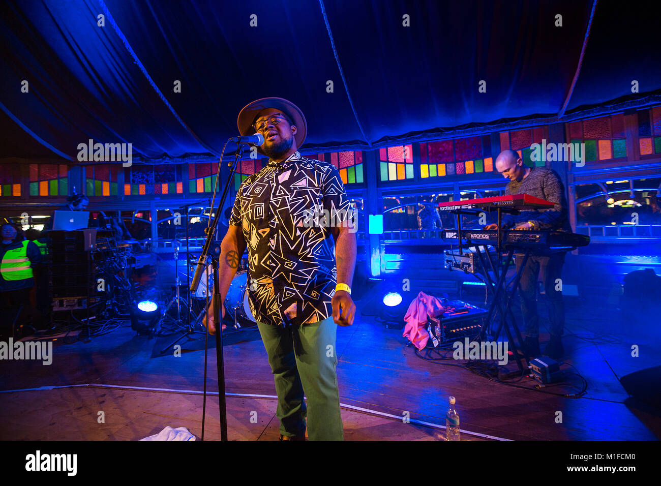 Der amerikanische Sänger, Songwriter und Musiker Daniel Wilson führt ein Live Konzert in der norwegischen Musik Festival Bergenfest 2015 in Bergen. Norwegen, 14.06 2015. Stockfoto