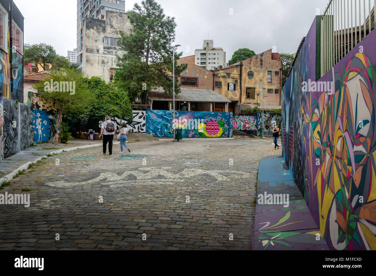 Beco do Batman (Batman Alley) in Vila Madalena - Sao Paulo, Brasilien Stockfoto