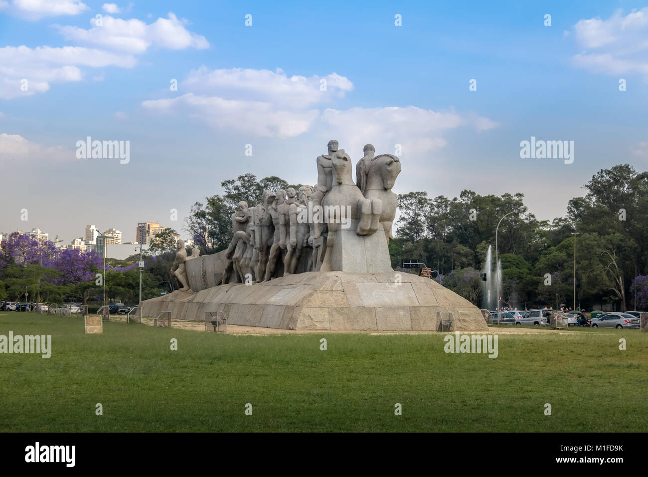 Bandeiras Denkmal am Ibirapuera-park - Sao Paulo, Brasilien Stockfoto