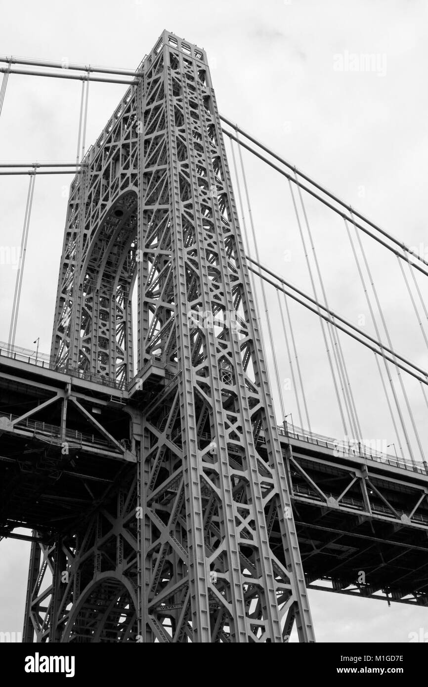 Die George Washington Bridge als aus New Jersey gesehen. Stockfoto