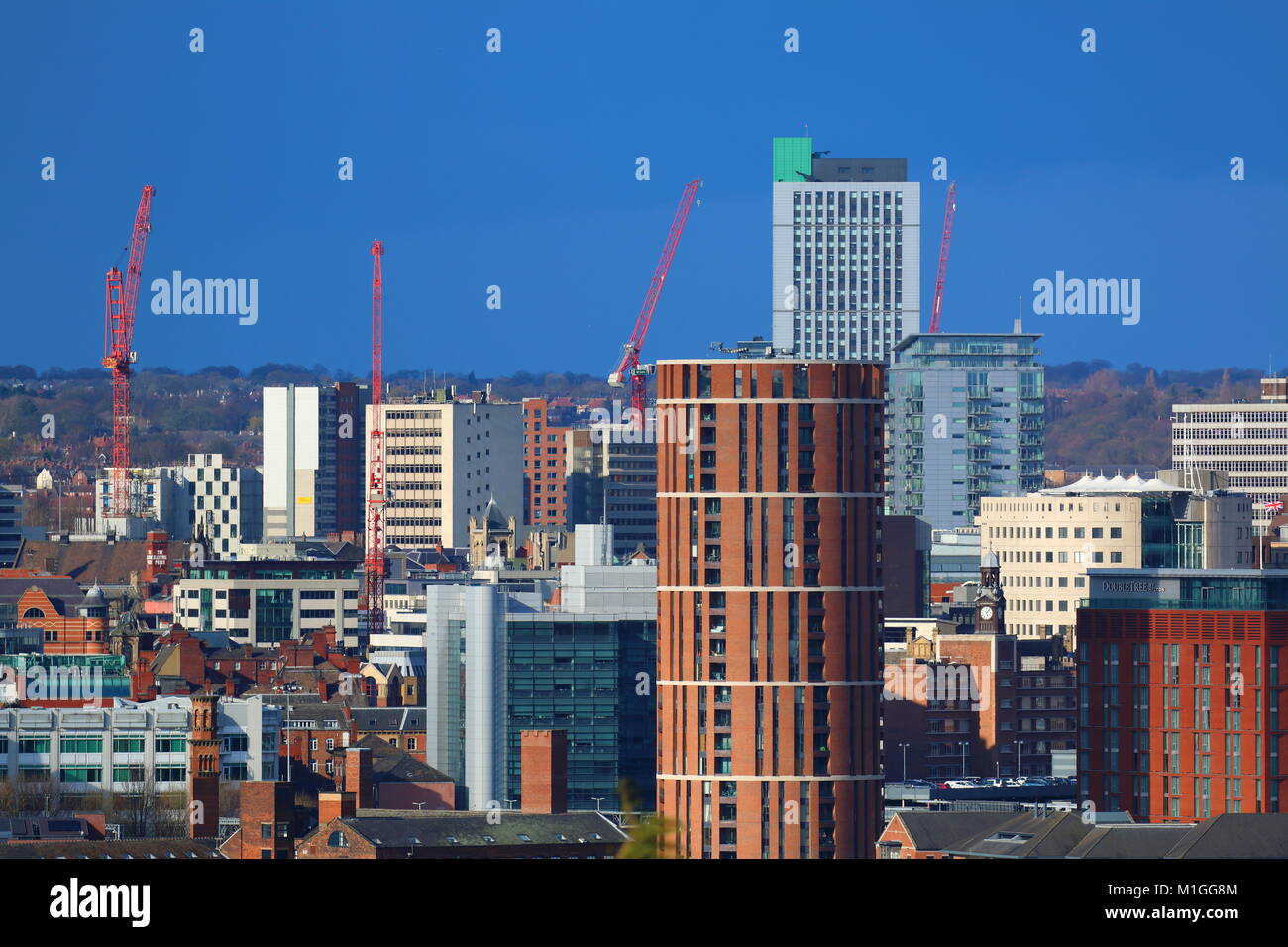 Leeds Skyline im Bau Stockfoto