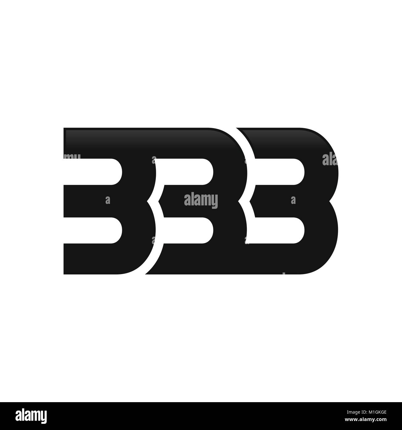Triple B oder 3 Initialen Lettermark Symbol Logo Vector Graphic Design Stock Vektor