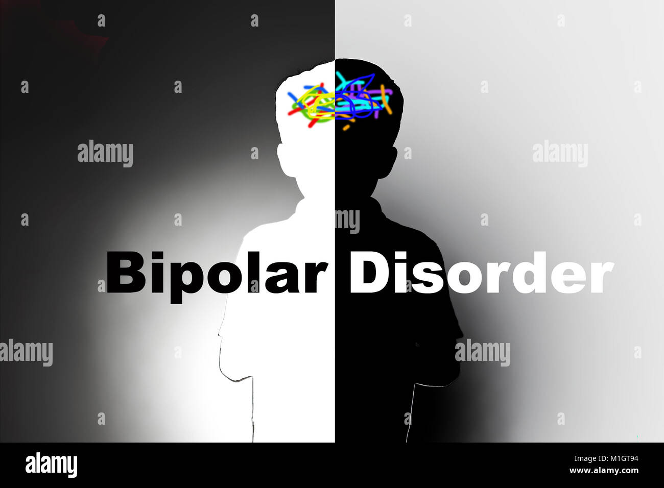 Bipolare Störung, Kinder mit psychischen Erkrankungen Stockfoto