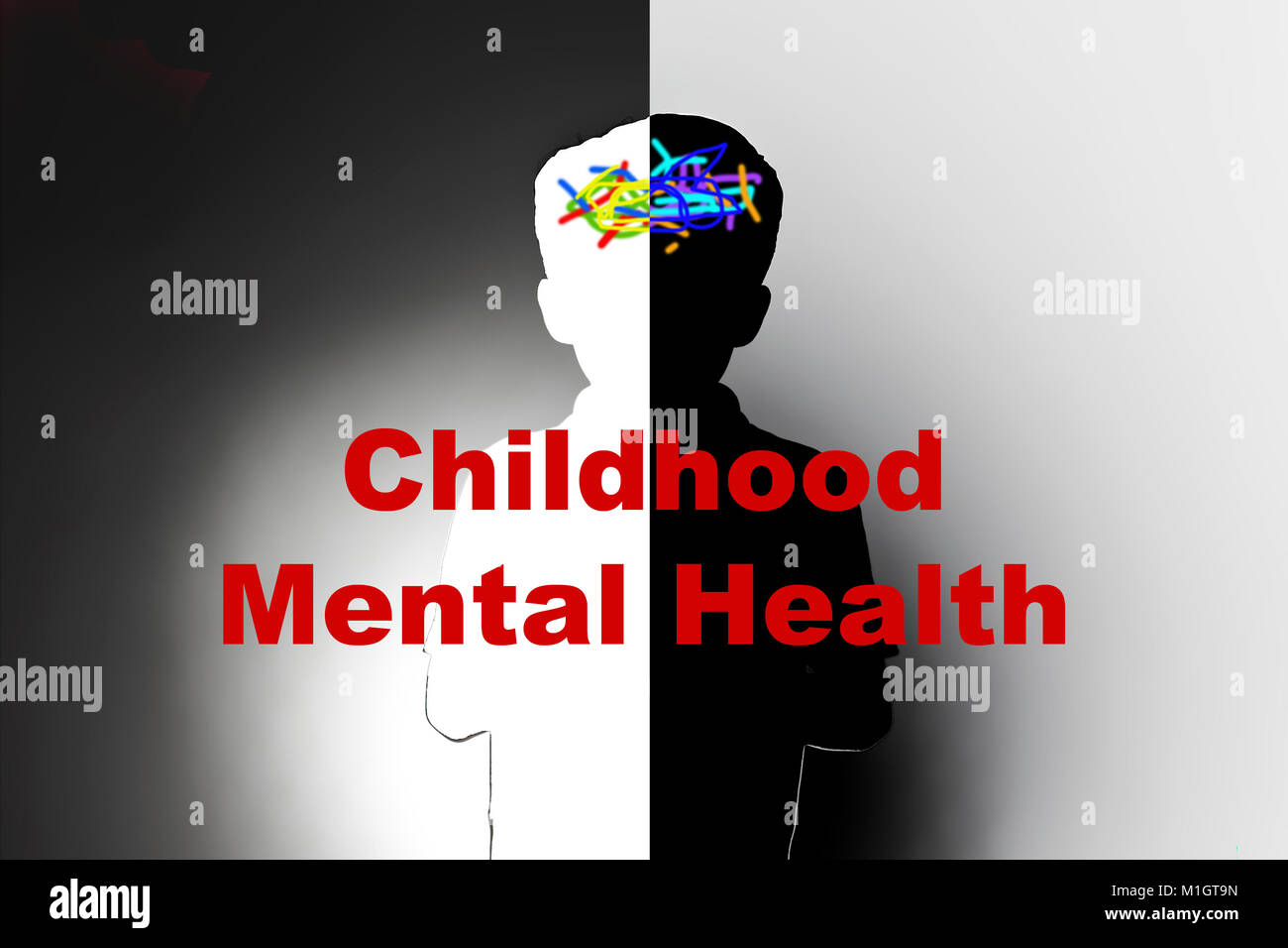 Kindheit psychische Gesundheit, Schutz der Kinder und der sozialen Betreuung, psychische Erkrankungen Stockfoto