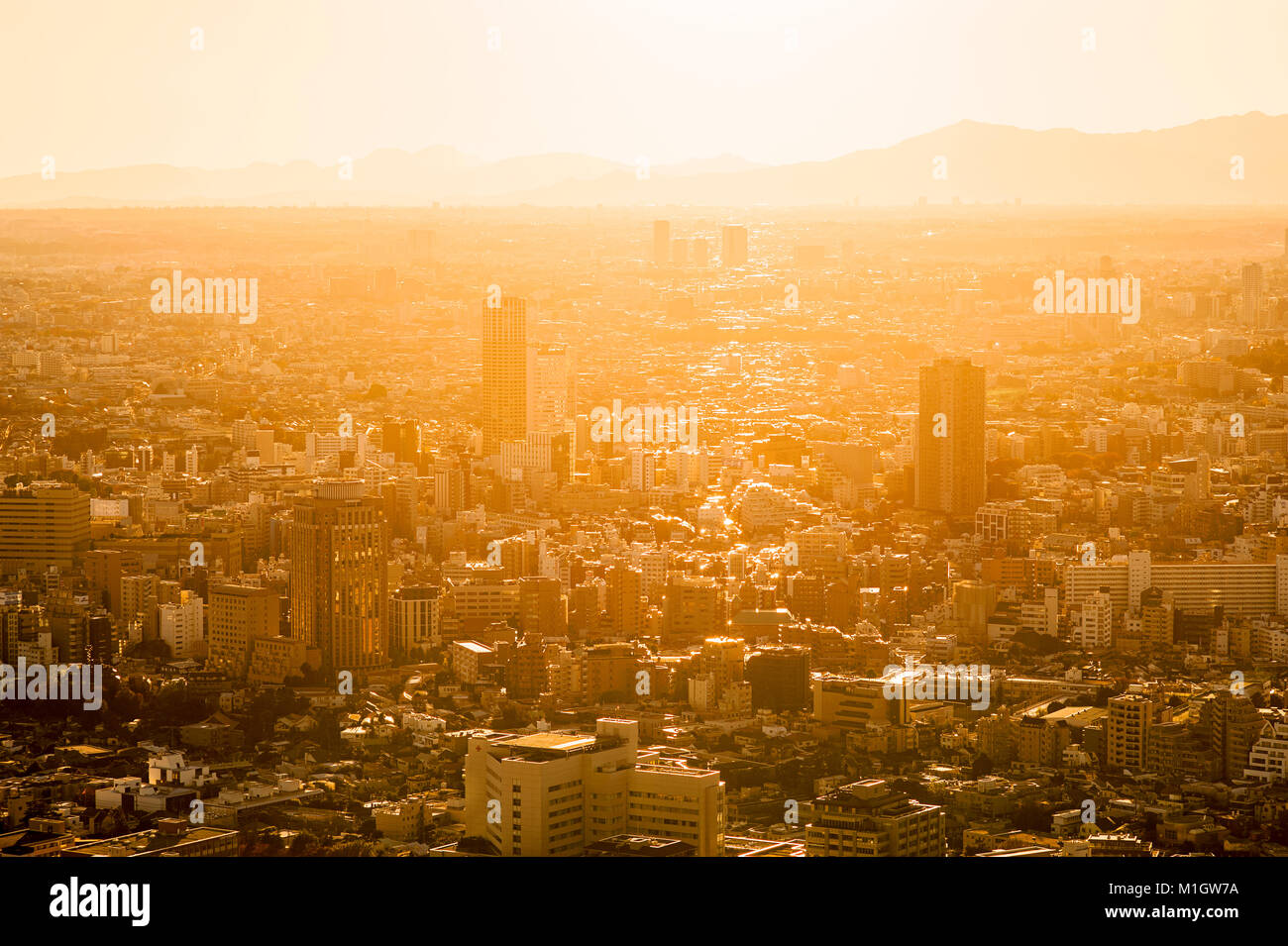 Tokyo anzeigen Sonnenuntergang Stockfoto