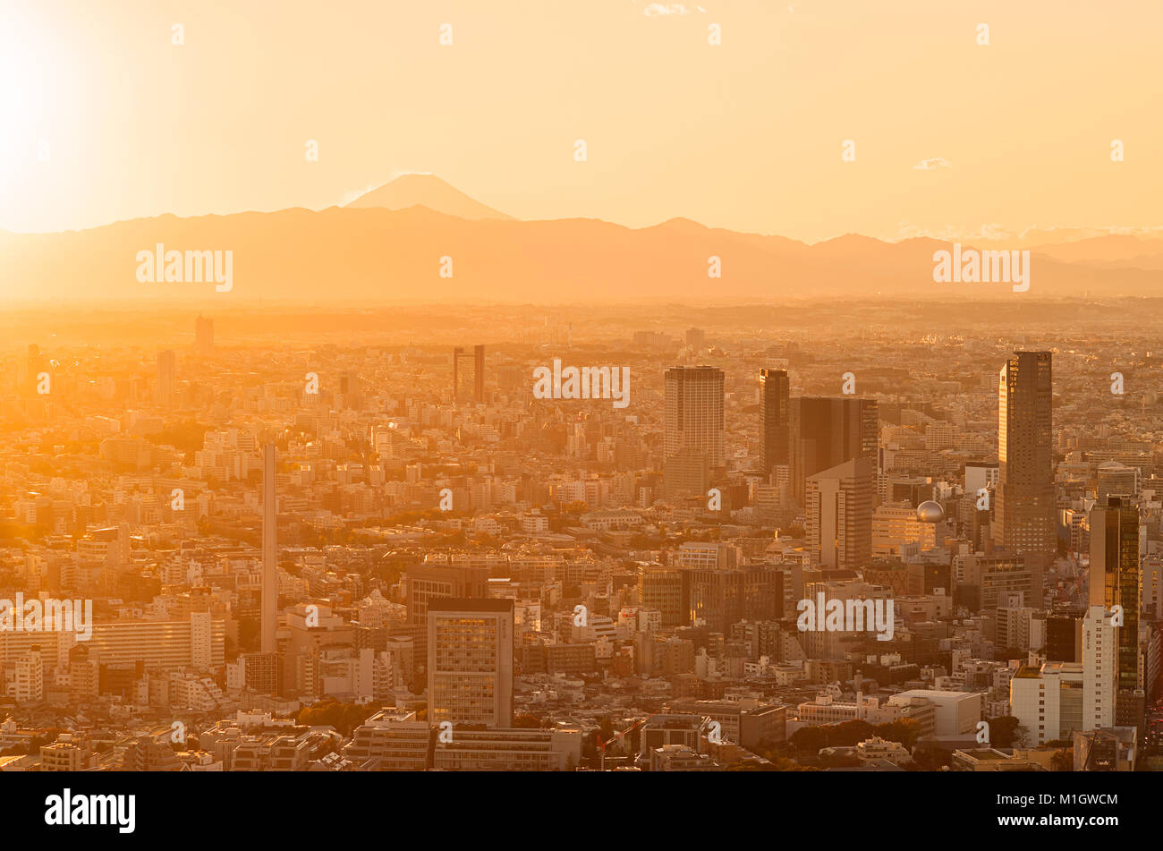 Tokyo anzeigen Sonnenuntergang Stockfoto