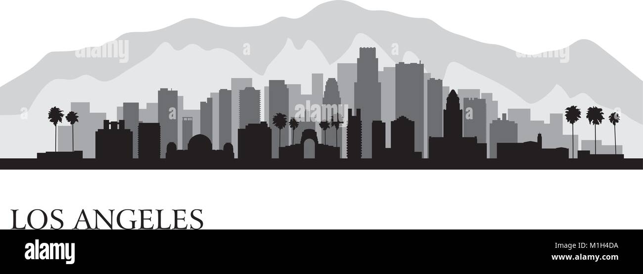 Los Angeles City Skyline detaillierte Silhouette. Vektor-illustration Stock Vektor