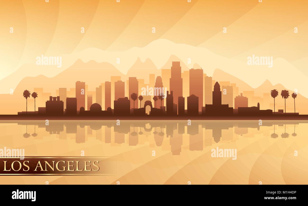 Los Angeles City Skyline detaillierte Silhouette. Vektor-illustration Stock Vektor