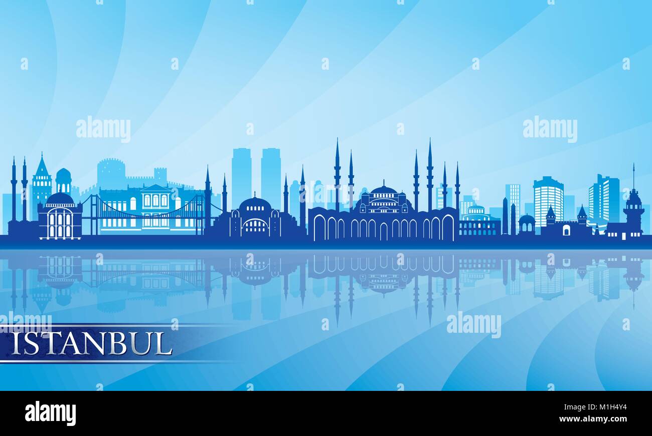 Istanbul Stadt Skyline detaillierte Silhouette. Vektor-illustration Stock Vektor