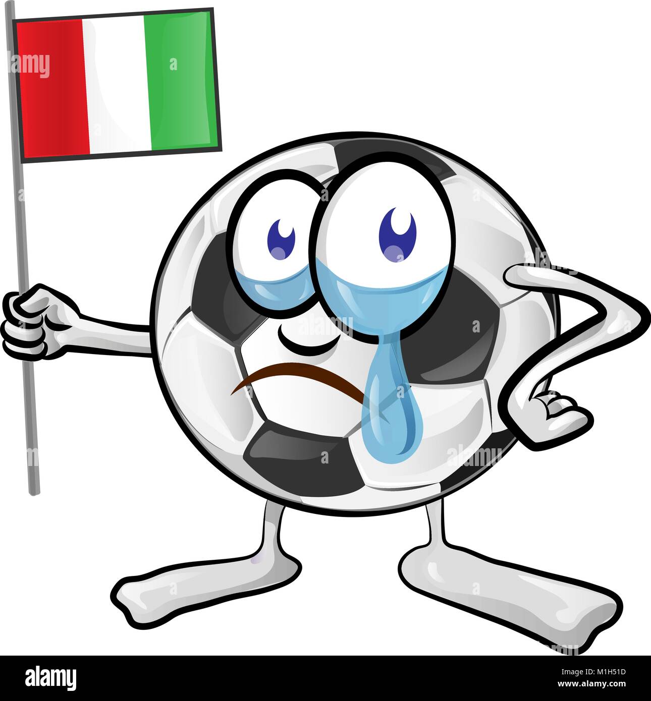 Fußball cartoon mit italienischer Flagge Stock Vektor